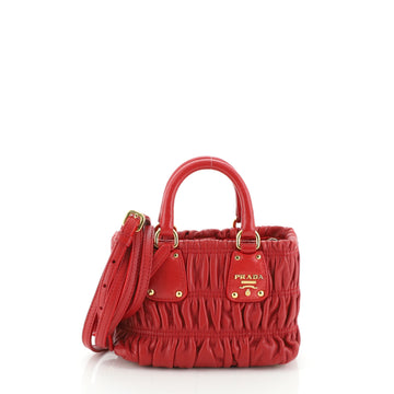 Prada Gaufre Convertible Tote Nappa Leather Mini