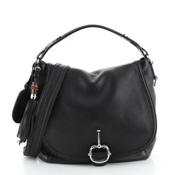 Gucci Techno Horsebit Convertible Hobo Leather Large
