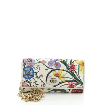 Gucci Wallet on Chain Flora Canvas