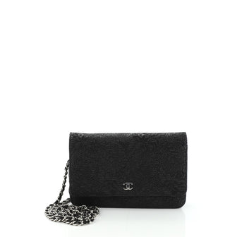 Chanel Wallet on Chain Lace Embossed Goatskin