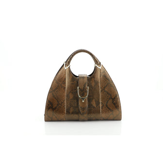 Gucci Stirrup Top Handle Bag Python Large