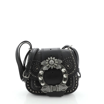 Miu Miu Dahlia Crossbody Bag Crystal Embellished Leather Small