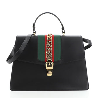 Gucci Sylvie Top Handle Bag Leather Large