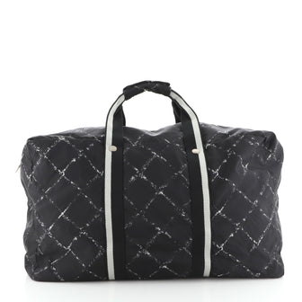 Chanel Travel Line Duffle Bag Printed Nylon Large