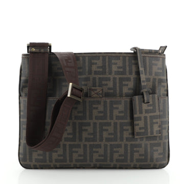Fendi Front Pocket Messenger Bag Zucca Coated Canvas East West