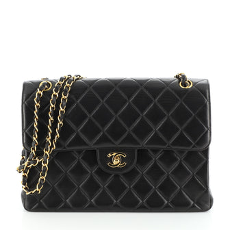 Chanel Vintage Double Sided Flap Bag Quilted Lambskin Jumbo