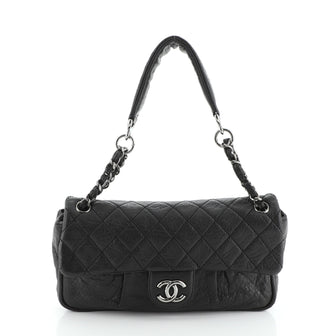 Chanel Lady Braid Chain Flap Bag Quilted Distressed Lambskin Medium