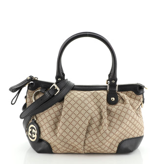 Gucci Sukey Top Handle Satchel Diamante Canvas Medium
