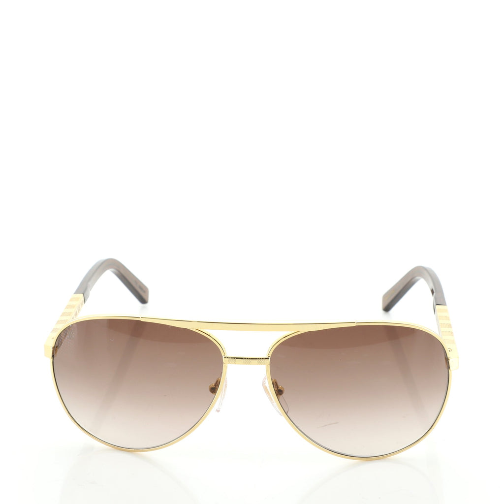 Louis Vuitton Attitude Pilote Aviator Sunglasses Metal Gold 5596959