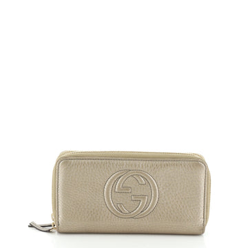 Gucci Soho Double Zip Around Wallet Leather Long