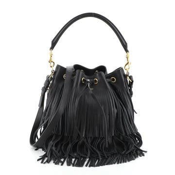 Saint Laurent Emmanuelle Bucket Bag Fringe Leather Medium
