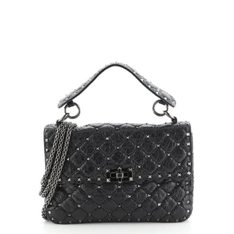 Valentino Rockstud Spike Flap Bag Quilted Leather Medium