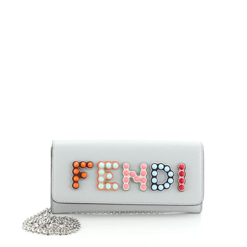 Fendi By The Way Continental Chain Wallet Leather