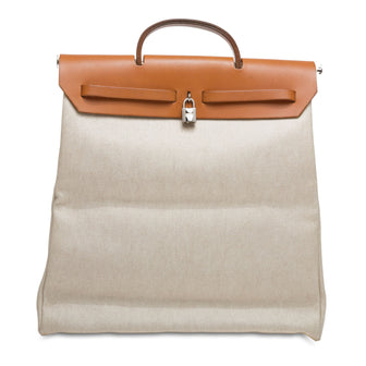 Hermes Herbag Leather and Canvas MM