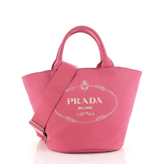Prada Canapa Convertible Shopping Tote Canvas Medium