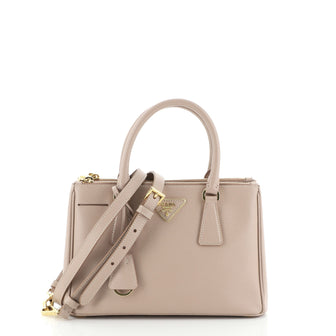 Prada Double Zip Lux Tote Saffiano Leather Mini