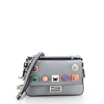Fendi Double Baguette Studded Leather Micro
