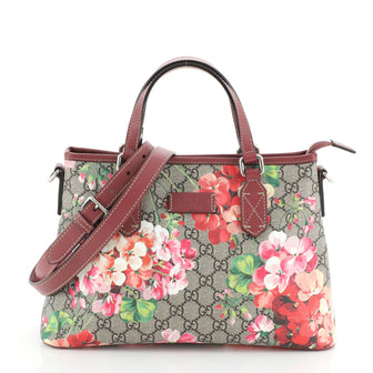 Gucci Convertible Tote Blooms Print GG Coated Canvas Small