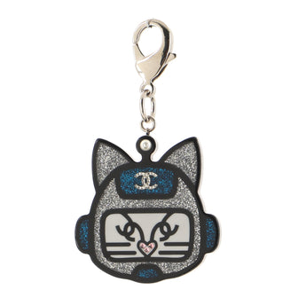 Chanel Cat Robot Bag Charm Glitter Resin