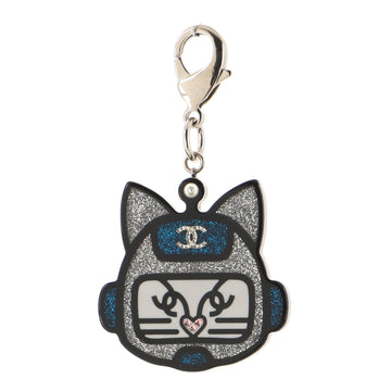 Chanel Cat Robot Bag Charm Glitter Resin