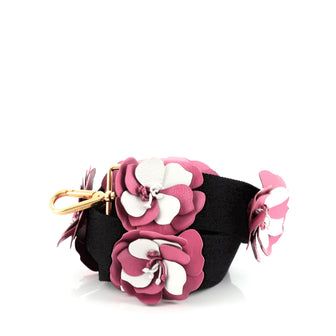 Prada Flowers Shoulder Strap Leather and Canvas