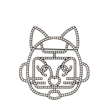Chanel Cat Brooch Crystal and Metal