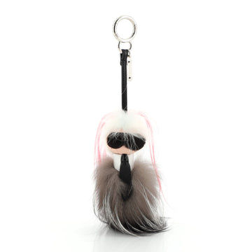 Fendi Karlito Bag Charm Fur with Leather