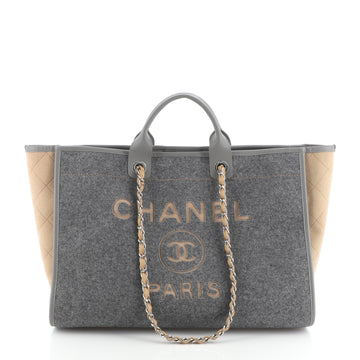 Chanel Deauville Tote Wool Felt Large