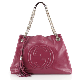 Gucci Soho Chain Strap Shoulder Bag Patent Medium
