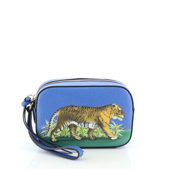 Gucci Wristlet Clutch Animal Print Leather