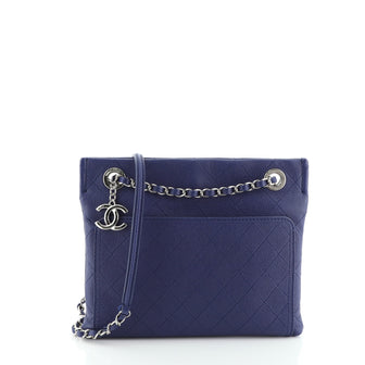 Chanel CC Front Pocket Tote Quilted Caviar Small