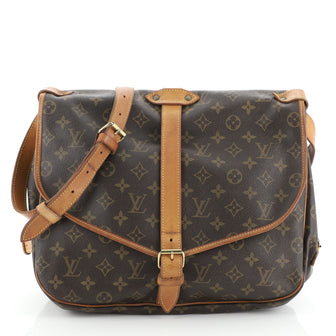 Louis Vuitton Saumur Handbag Monogram Canvas 35