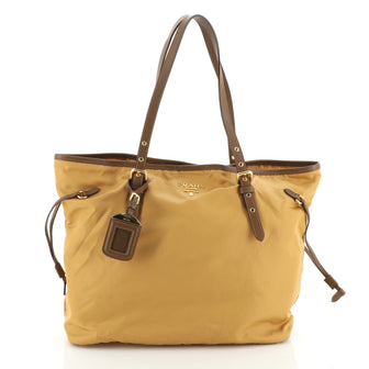 Prada Belted Tote Tessuto and Saffiano Leather Medium