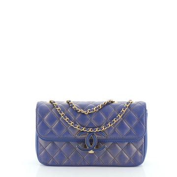 Chanel CC Chic Double Flap Bag Quilted Lambskin Small