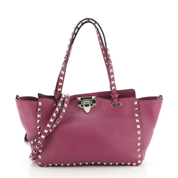 Valentino Rockstud Tote Pebbled Leather Small
