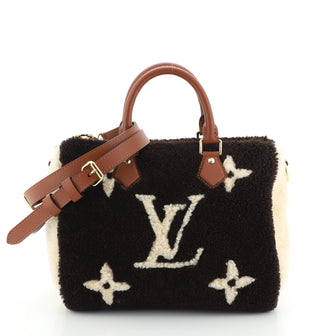 Louis Vuitton Speedy Bandouliere Bag Monogram Giant Teddy Fleece 25