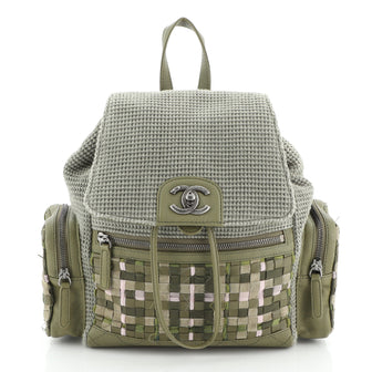 Chanel Cuba Pocket Backpack Tweed with Mixed Media and Caviar Medium