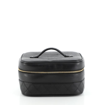 Chanel Vintage Cosmetic Case Quilted Lambskin Medium