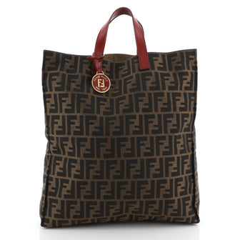 Fendi Open Shopping Tote Zucca Canvas Tall