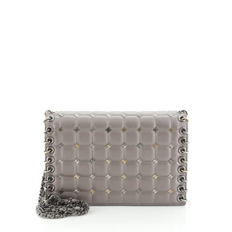 Chanel Piercing Chain Flap Bag CC Studded Quilted Lambskin Small