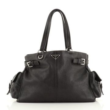 Prada Side Pocket Belt Tote Vitello Daino Large