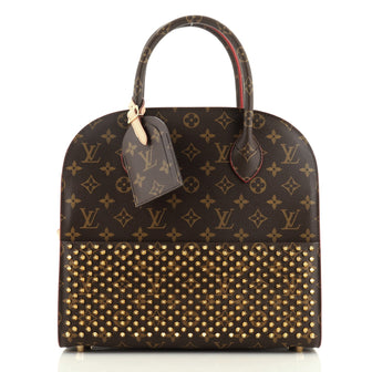 Louis Vuitton Christian Louboutin Shopping Bag Calf Hair and Monogram Canvas