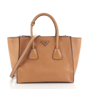 Prada Twin Pocket Tote Glace Calf Medium