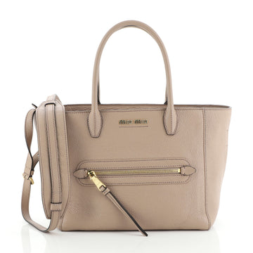 Miu Miu Madras Front Zip Tote Leather Medium
