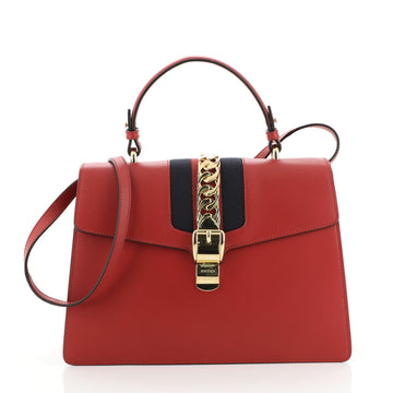 Gucci Sylvie Top Handle Bag Leather Medium