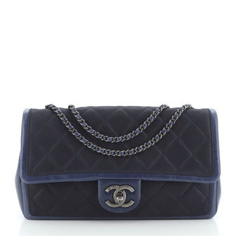Chanel Graphic Flap Bag Quilted Iridescent Calfskin Medium