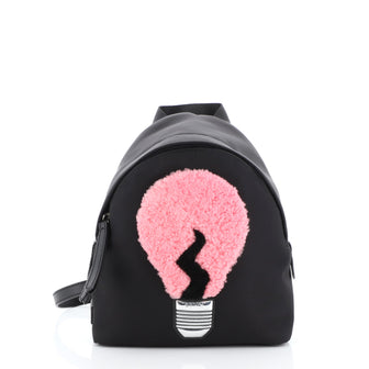 Fendi Light Bulb Backpack Nylon with Shearling Mini