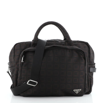 Prada Convertible Laptop Bag Printed Canvas Medium