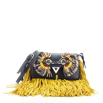 Fendi Monster Baguette Fringe Leather Micro