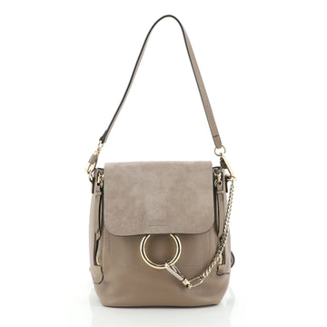 Chloe Faye Backpack Leather and Suede Small